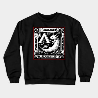 A is for Axolotls - Red Outlined Design Crewneck Sweatshirt